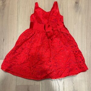 Janie and Jack Scarlet Lace Dress with Ribbon